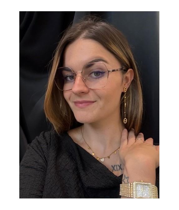 Boucles d’oreilles longues grain de café en acier inoxydable doré