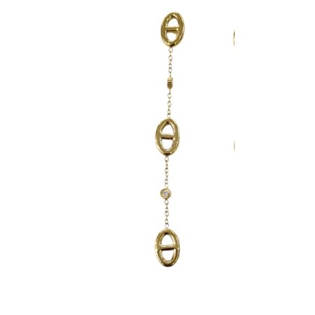 Boucles d’oreilles longues grain de café en acier inoxydable doré