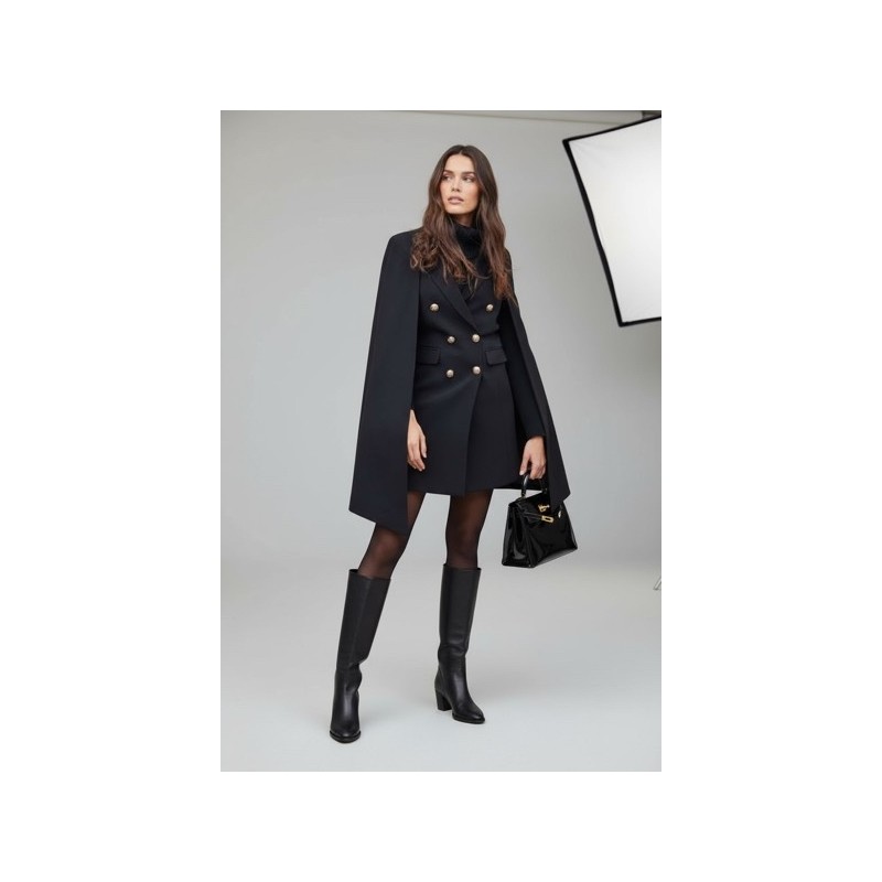 Veste cape femme élégante noire