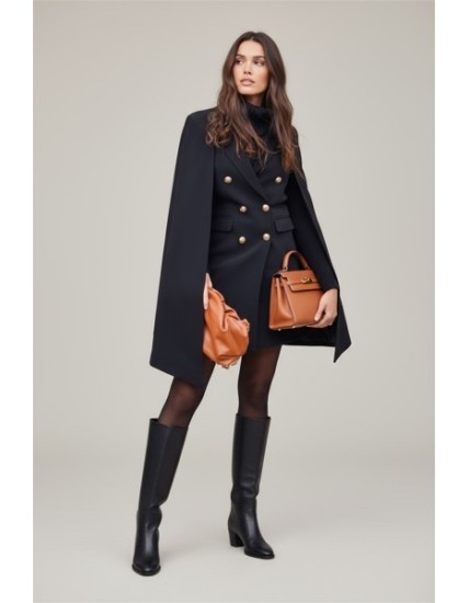 Veste cape femme élégante noire