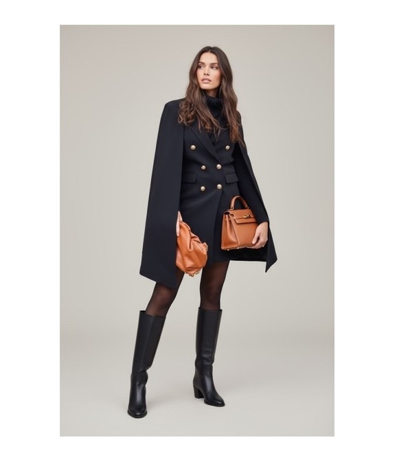 Veste cape femme élégante noire