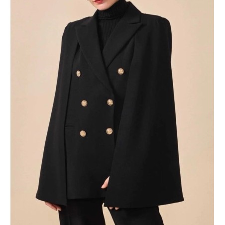 Veste cape femme noire élégante