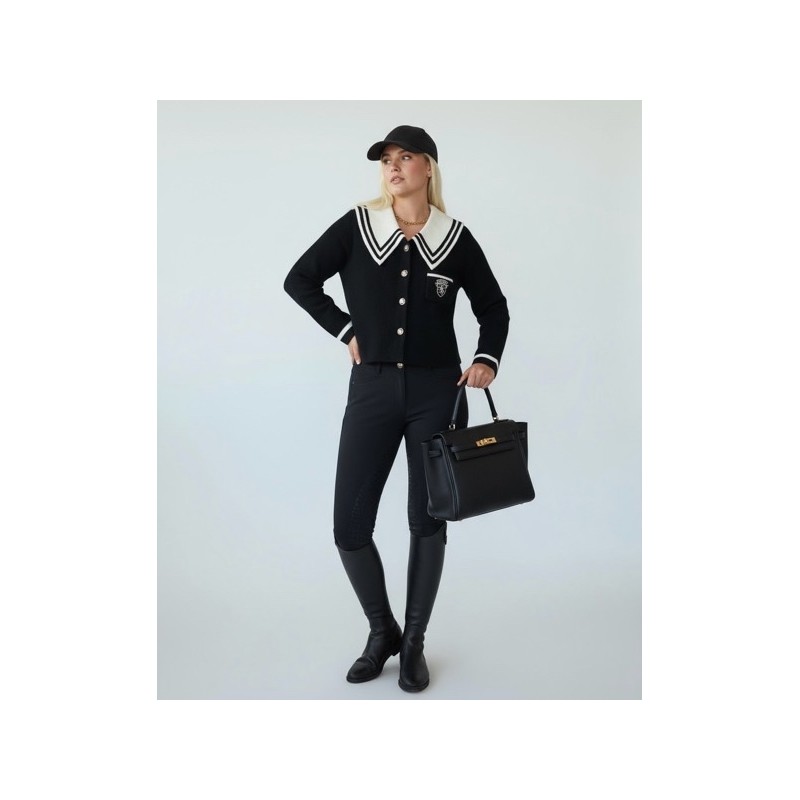 Veste noire à col marin chic pour femme