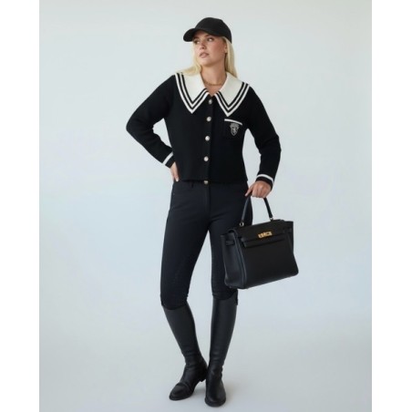 Veste noire à col marin chic pour femme