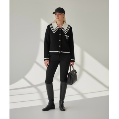 Veste noire à col marin chic pour femme