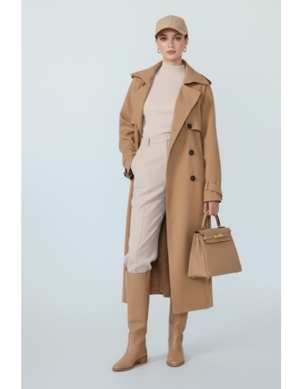 Trench beige femme 100 % coton