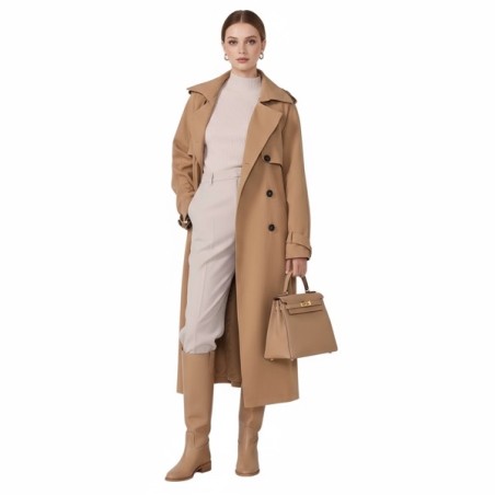 Trench beige femme 100 % coton