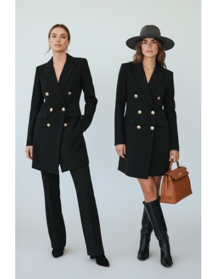 Veste blazer robe femme noire – Élégance chic et intemporelle