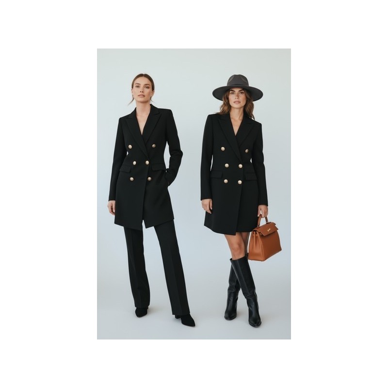 Veste blazer robe femme noire – Élégance chic et intemporelle
