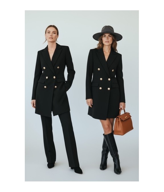 Veste blazer robe femme noire – Élégance chic et intemporelle