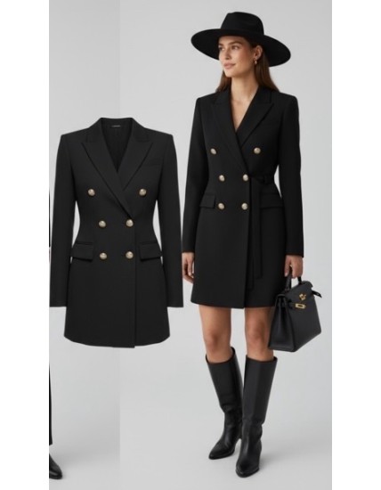 Veste blazer robe femme noire – Élégance chic et intemporelle
