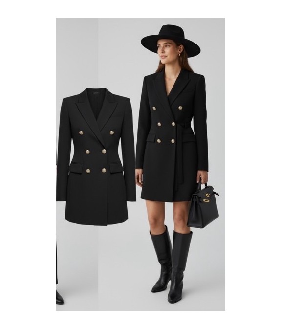 Veste blazer robe femme noire – Élégance chic et intemporelle
