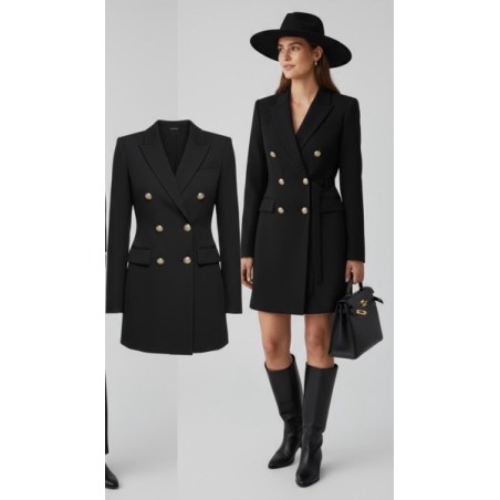 Veste blazer robe femme noire – Élégance chic et intemporelle