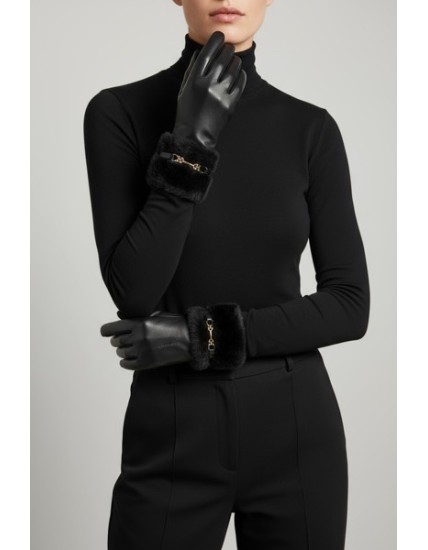 gants femme simili cuir, gants hiver élégants, gants noirs chic, accessoires mode femme, gants chauds tendance, gants vegan cuir