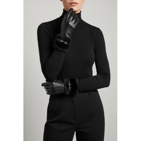 gants femme simili cuir, gants hiver élégants, gants noirs chic, accessoires mode femme, gants chauds tendance, gants vegan cuir