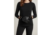 Gants en simili cuir noir pour femme