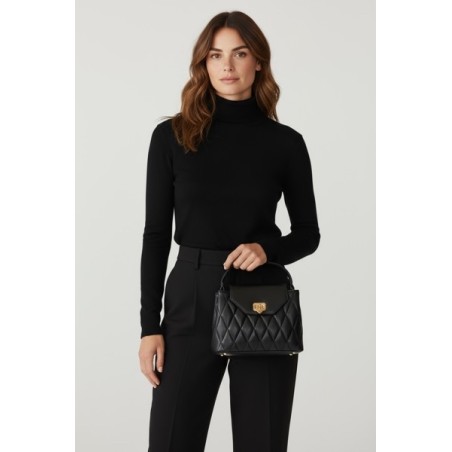 Sac à main noir matelassé élégant