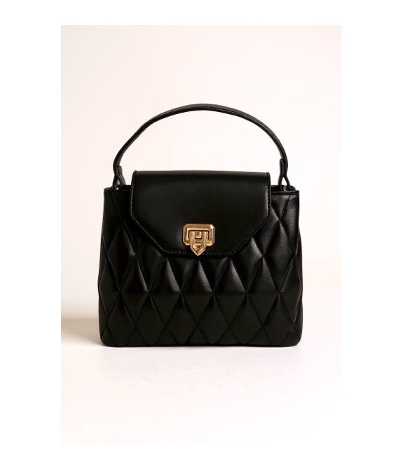 Sac à main noir matelassé élégant