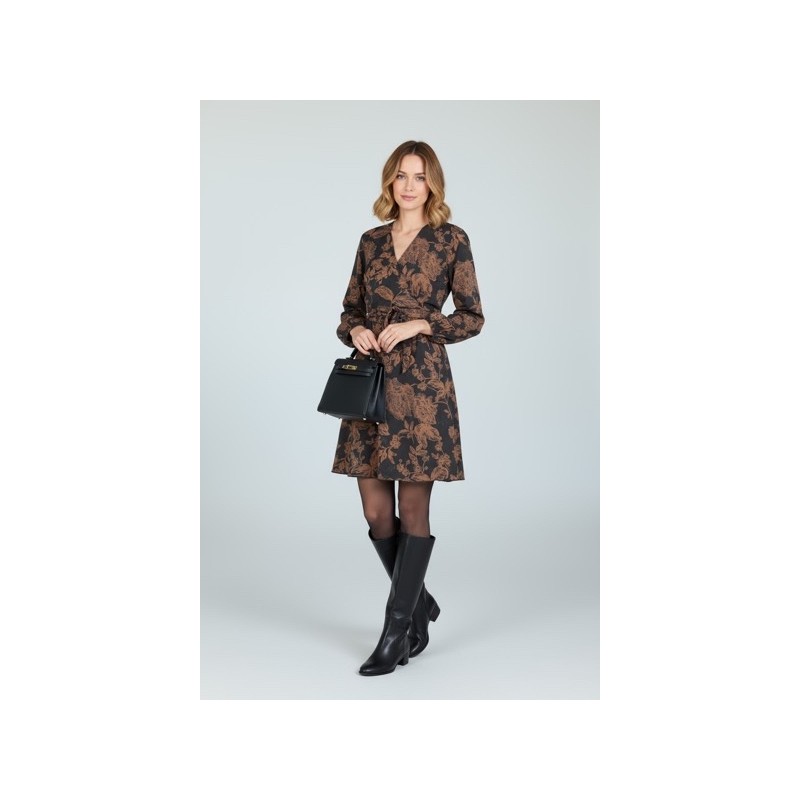 Robe effet portefeuille à imprimé floral