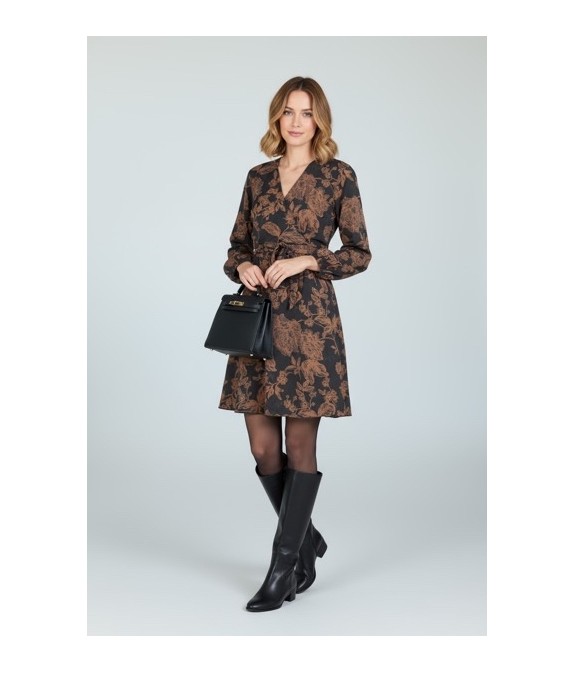 Robe effet portefeuille à imprimé floral