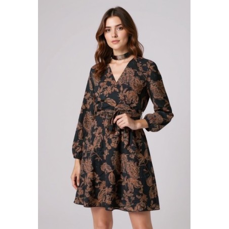 Robe effet portefeuille à imprimé floral