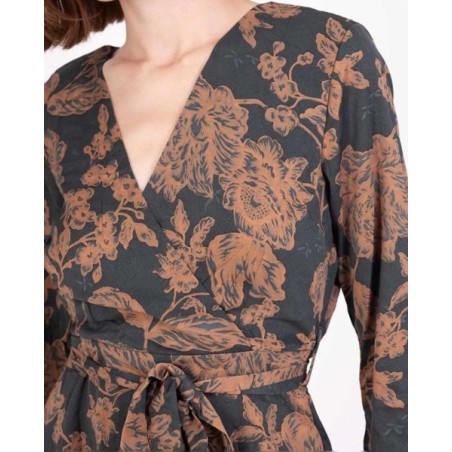 Robe effet portefeuille à imprimé floral