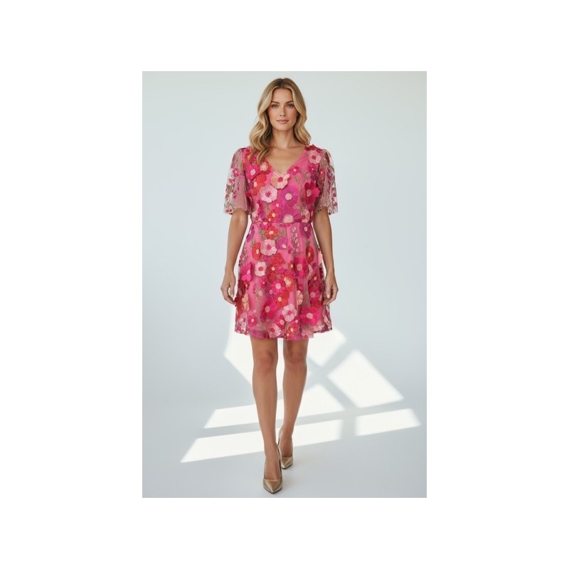 Robe fleurs en relief