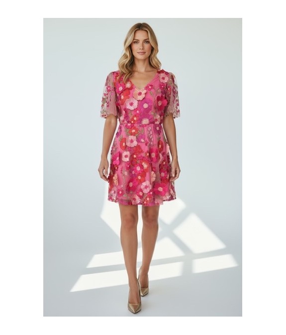 Robe fleurs en relief