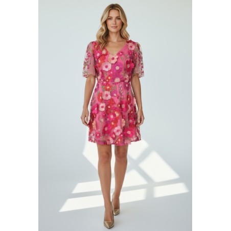 Robe fleurs en relief