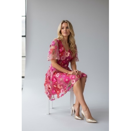 Robe fleurs en relief