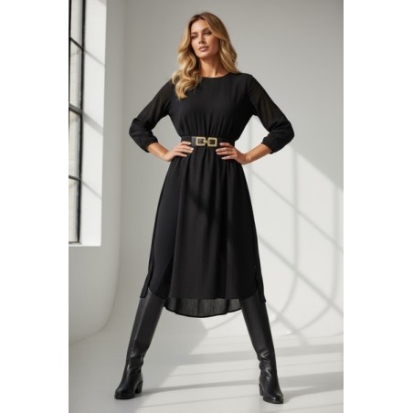 ceinture femme noire, ceinture élastique boucle dorée, ceinture mode chic, accessoire mode femme, ceinture taille haute