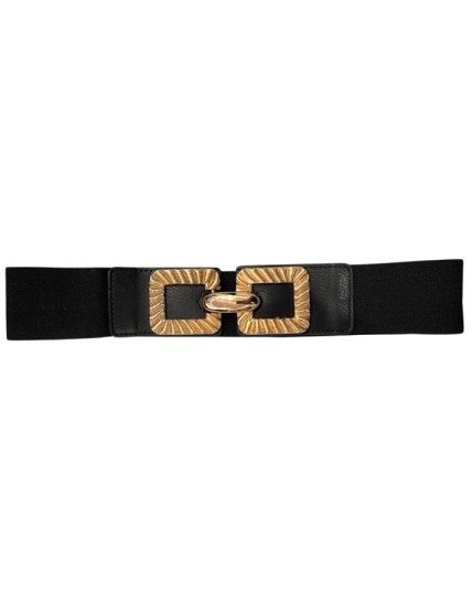 ceinture femme noire, ceinture élastique boucle dorée, ceinture mode chic, accessoire mode femme, ceinture taille haute