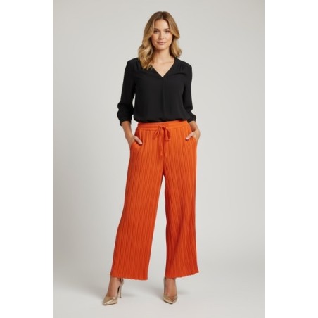 Pantalon plissé femme