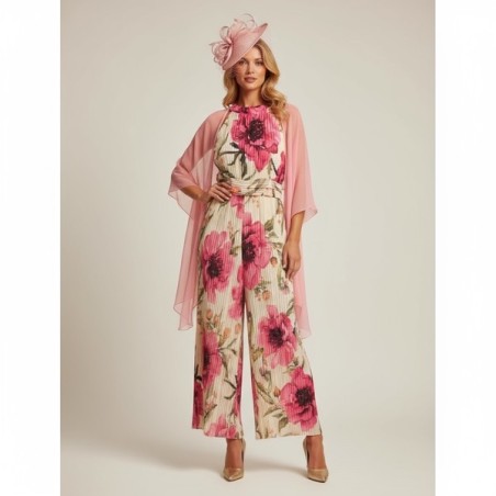 Combinison pantalon plissé imprime floral