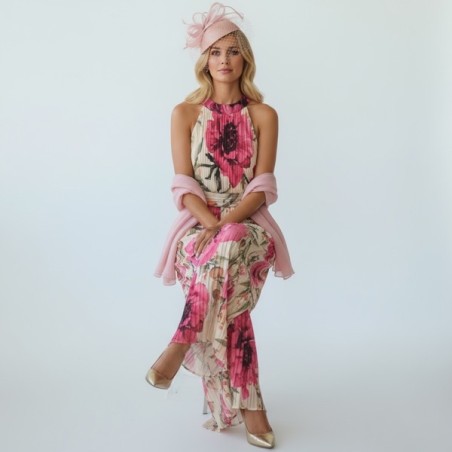 Combinison pantalon plissé imprime floral