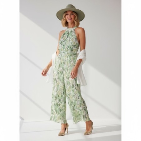 Combinaison pantalon plisse vert