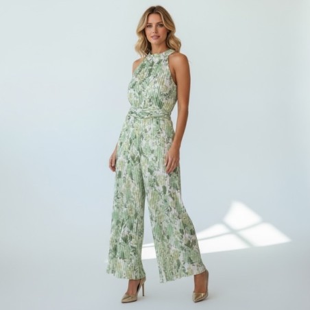 Combinaison pantalon plisse vert