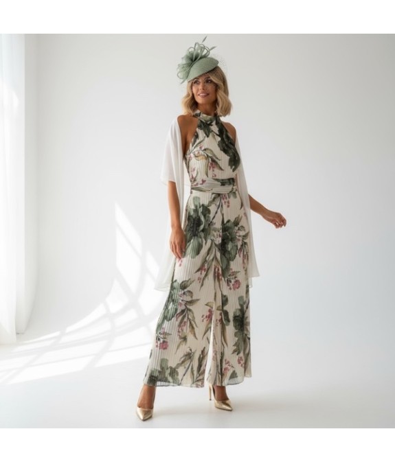 Combinaison plissé imprimé floral