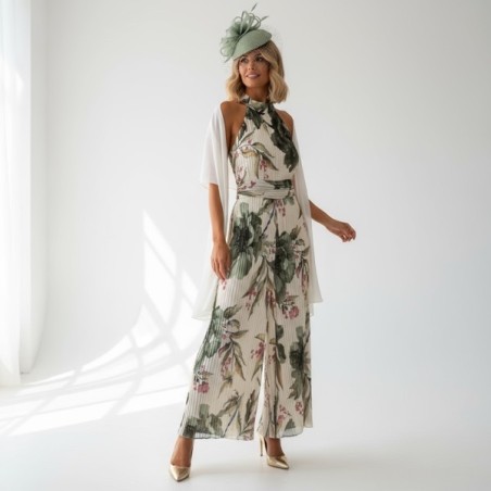 Combinaison plissé imprimé floral