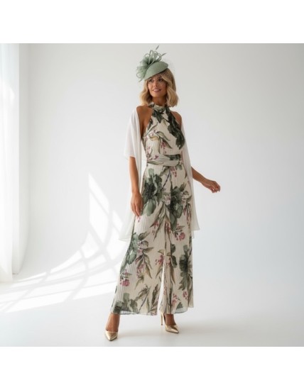 Combinaison plissé imprimé floral