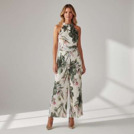 Combinaison plissé imprimé floral