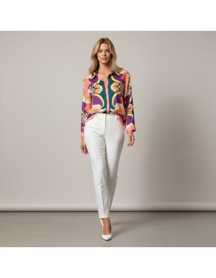 chemise femme, chemise imprimé floral, chemise colorée, blouse femme chic, haut printemps été, chemise fluide, mode féminine, ch