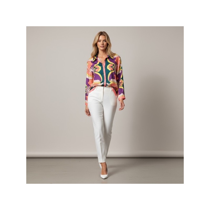 Chemise femme imprimé floral multicolore