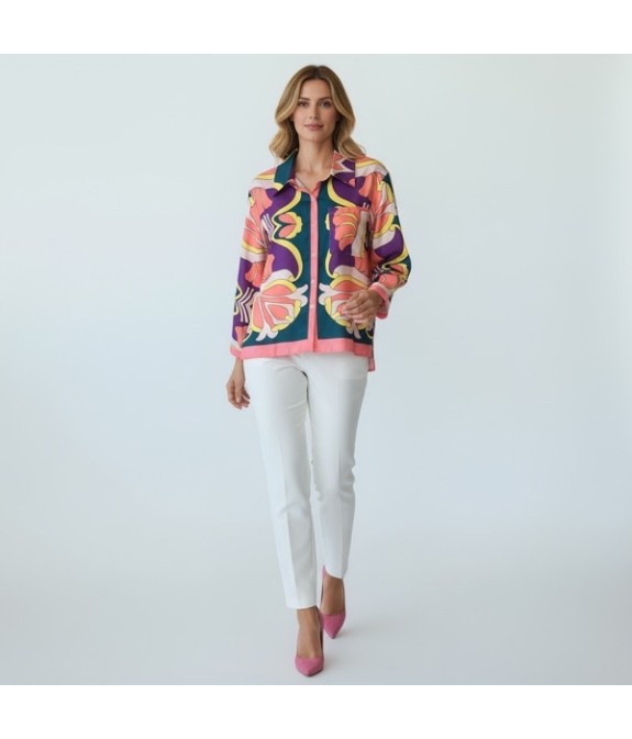 Chemise femme imprimé floral multicolore