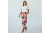 Pantalon fluide femme imprimé floral multicolore