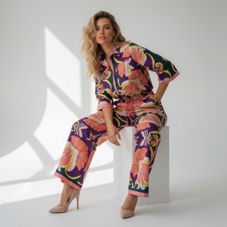 pantalon fluide femme, pantalon imprimé floral, pantalon coloré été, pantalon bohème chic, pantalon à fleurs, pantalon léger fem