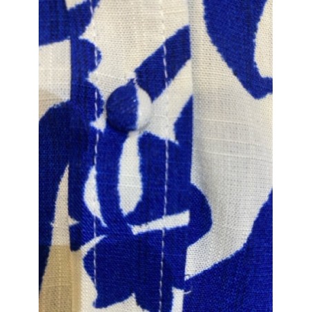 Chemisier femme imprimé bleu et blanc