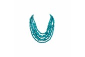 Collier en bois turquoise – Collier ethnique multi-rangs pour femme