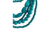 Collier en bois turquoise – Collier ethnique multi-rangs pour femme