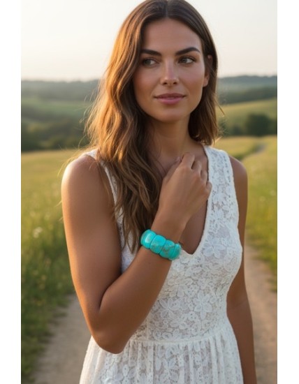 Bracelet élastique  turquoise